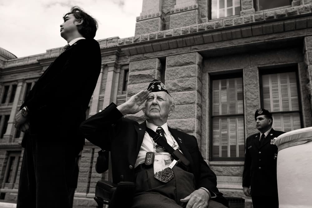 Veteran's Solemn Salute by Kurt Klein — canvas wall art
