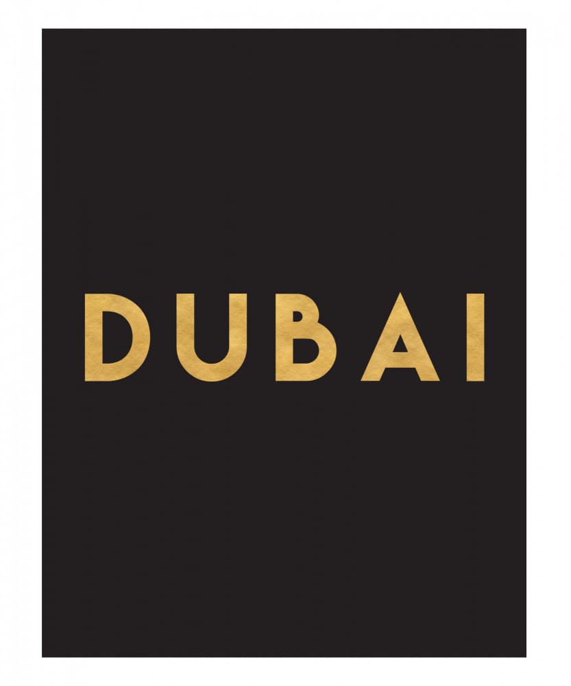 Golden Dubai Text by Emiliano Deificus — canvas wall art