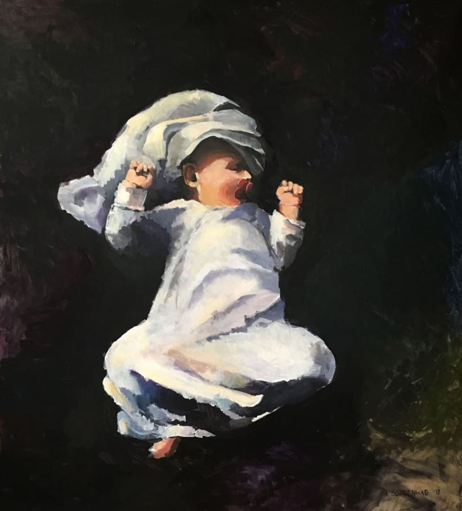 Peaceful Sleeping Baby by Borgenhag Holmqvist — canvas wall art