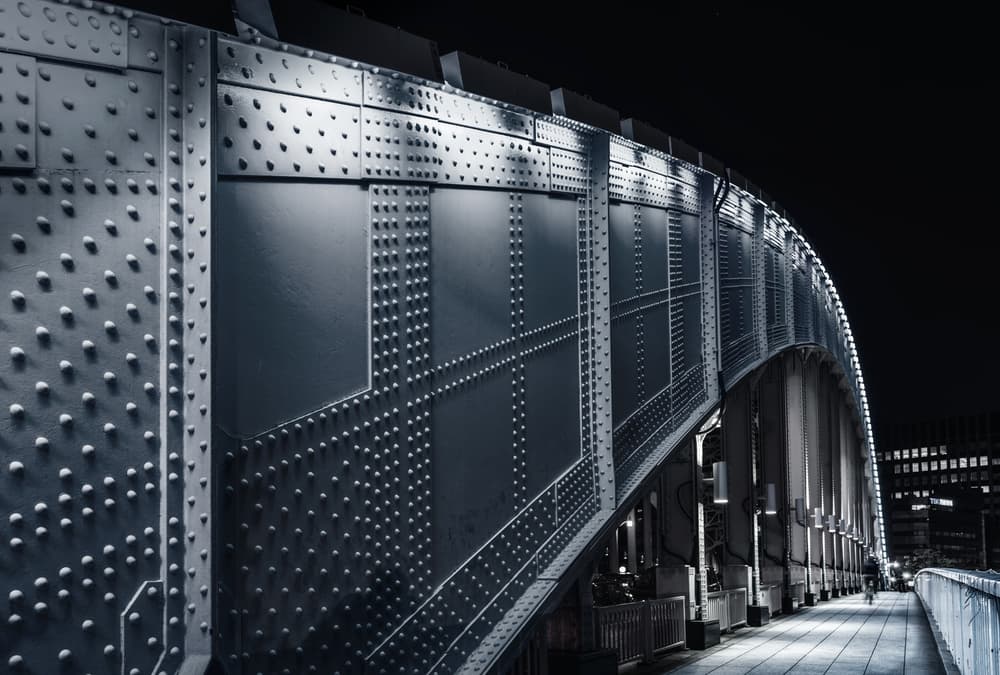 Industrial Night Bridge by Tomoshi Hara — canvas wall art