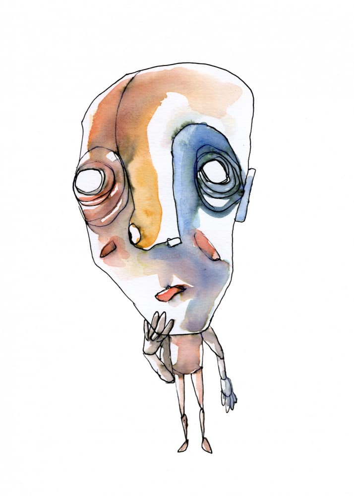 Thoughtful Abstract Figure by Wildemar Doomgriever — canvas wall art