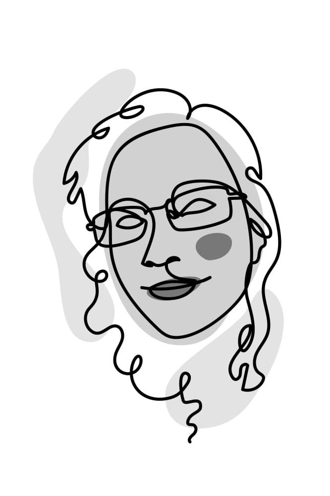 Minimalist Woman With Glasses by Anna Rose — canvas wall art