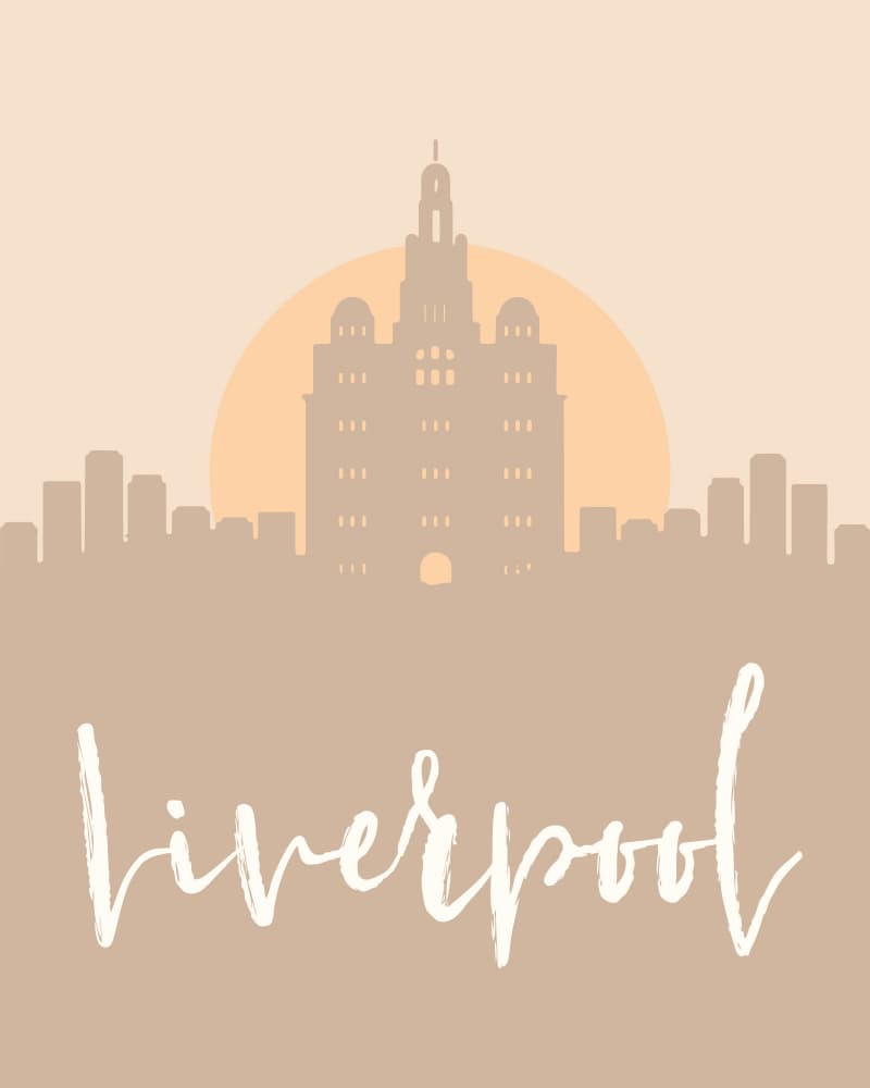 Liverpool Skyline Sunset by Emiliano Deificus — canvas wall art