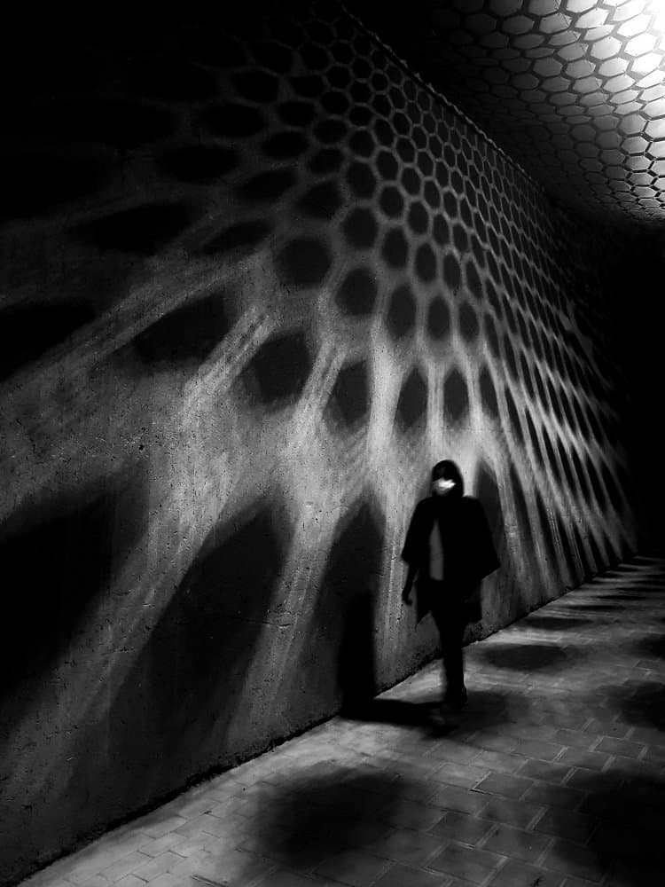 Geometric Shadows Walker by Mohammad Fotouhi — canvas wall art