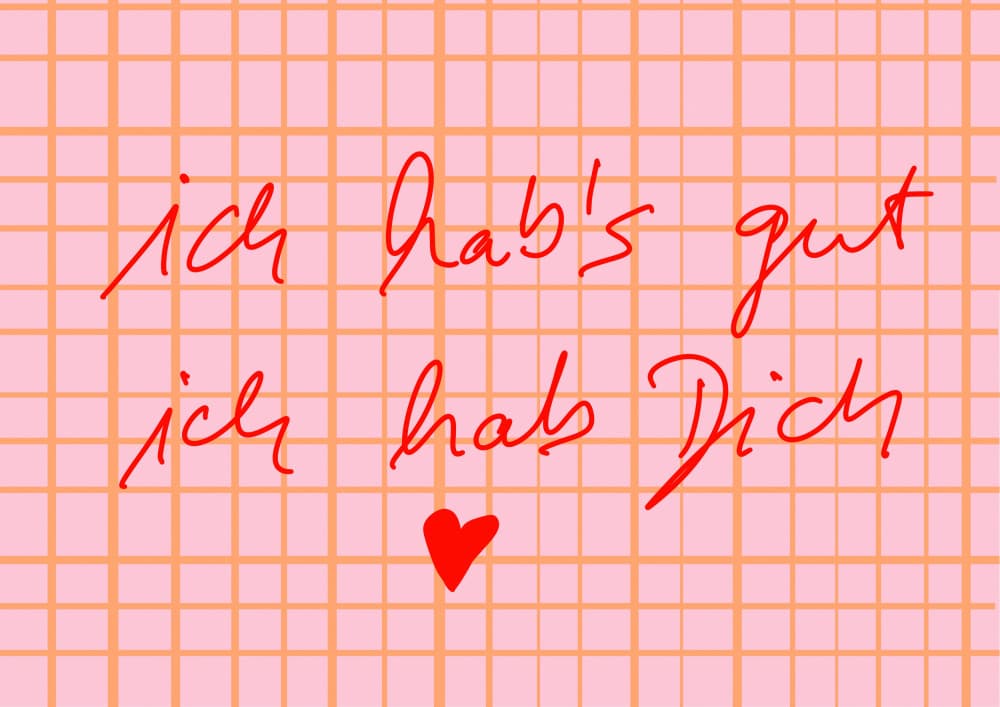 Sweet German Love Message by Ute Arnold — canvas wall art