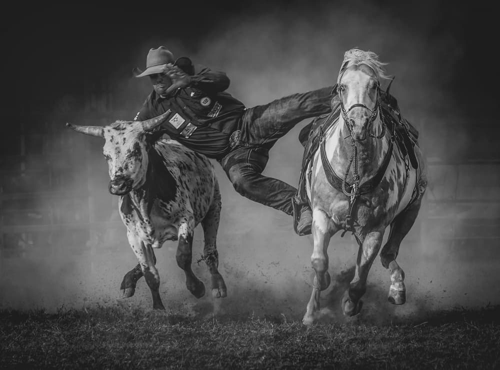 Wild West Rodeo Action by Frank Ma — canvas wall art