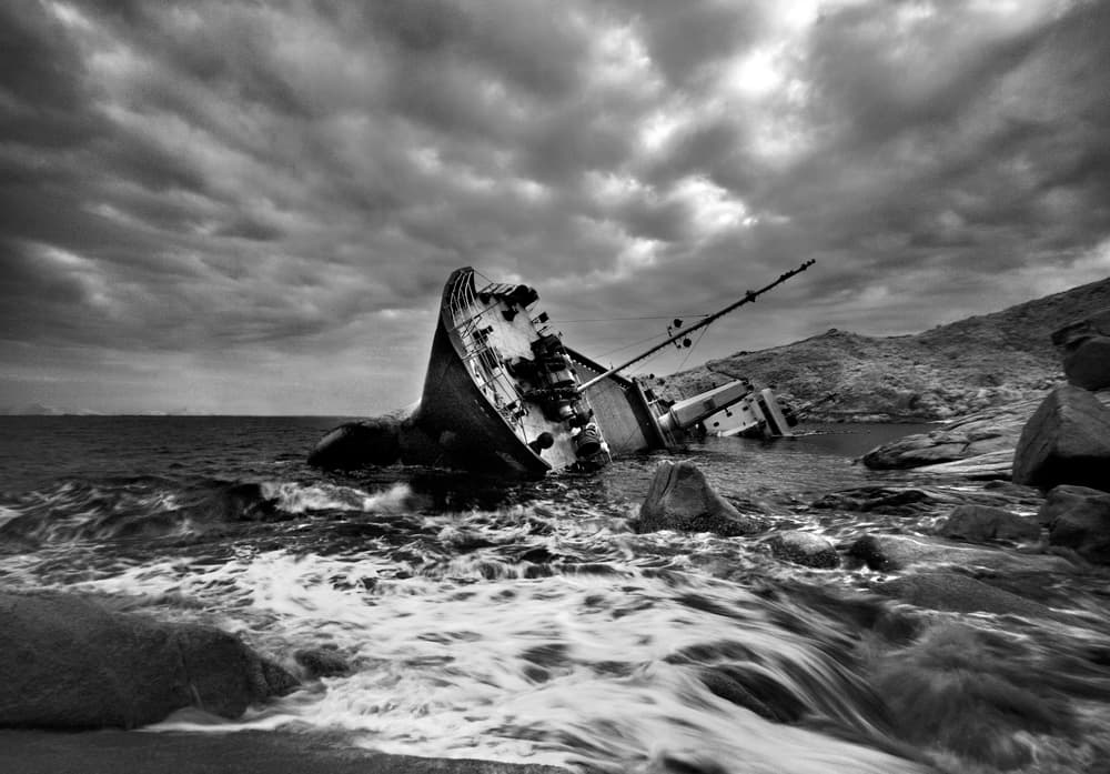 Stormy Shipwreck by Adam Wong — canvas wall art