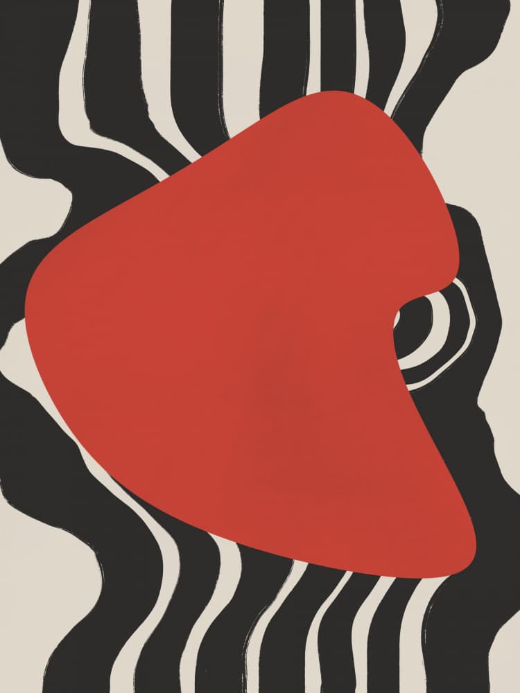 Dynamic Red Abstraction by Little Dean — canvas wall art