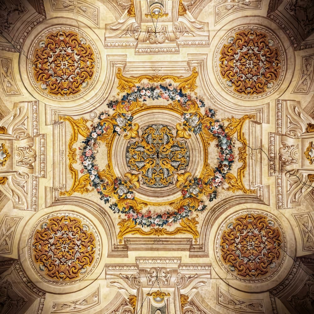 Ornate Gold Floral Ceiling by Branko Markovic — canvas wall art
