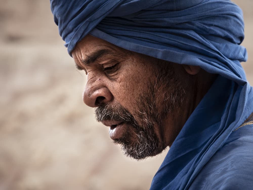 Pensive Blue Turban by Elena Molina — canvas wall art