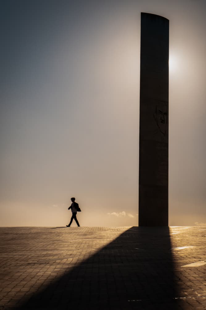 Solitary Figure Golden Light by Rudy Mareel — canvas wall art