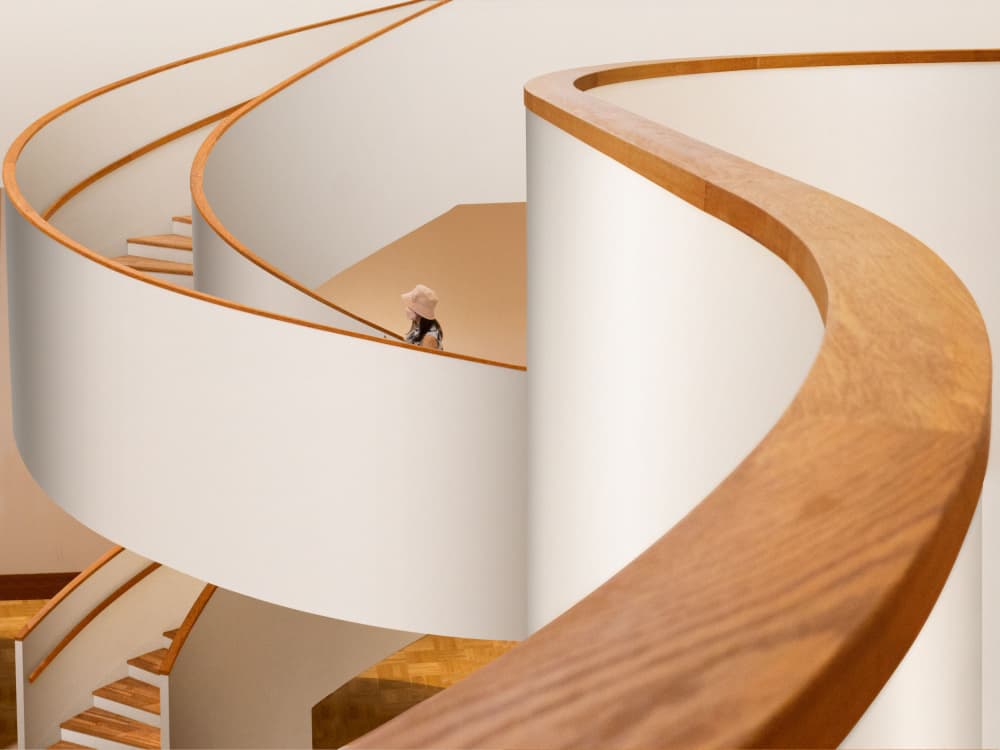 Spiral Staircase Journey by Shuchuan Liu — canvas wall art
