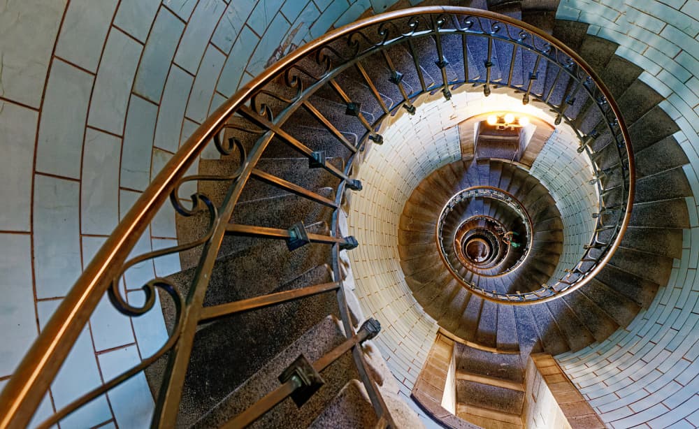 Elegant Winding Staircase by Martin Fleckenstein — canvas wall art
