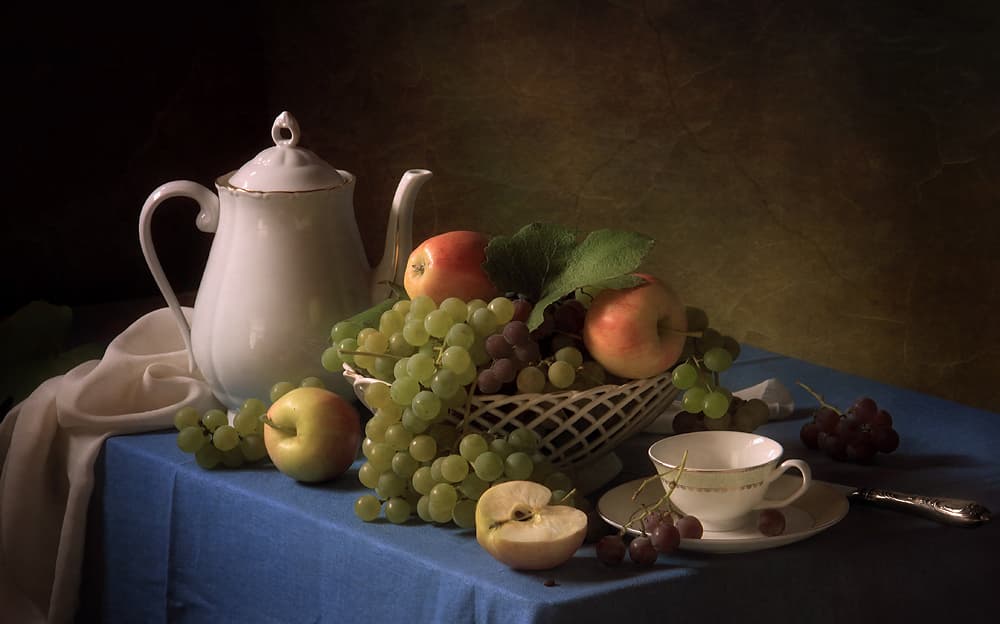 Elegant Harvest Still Life by Tatyana Skorokhod — canvas wall art