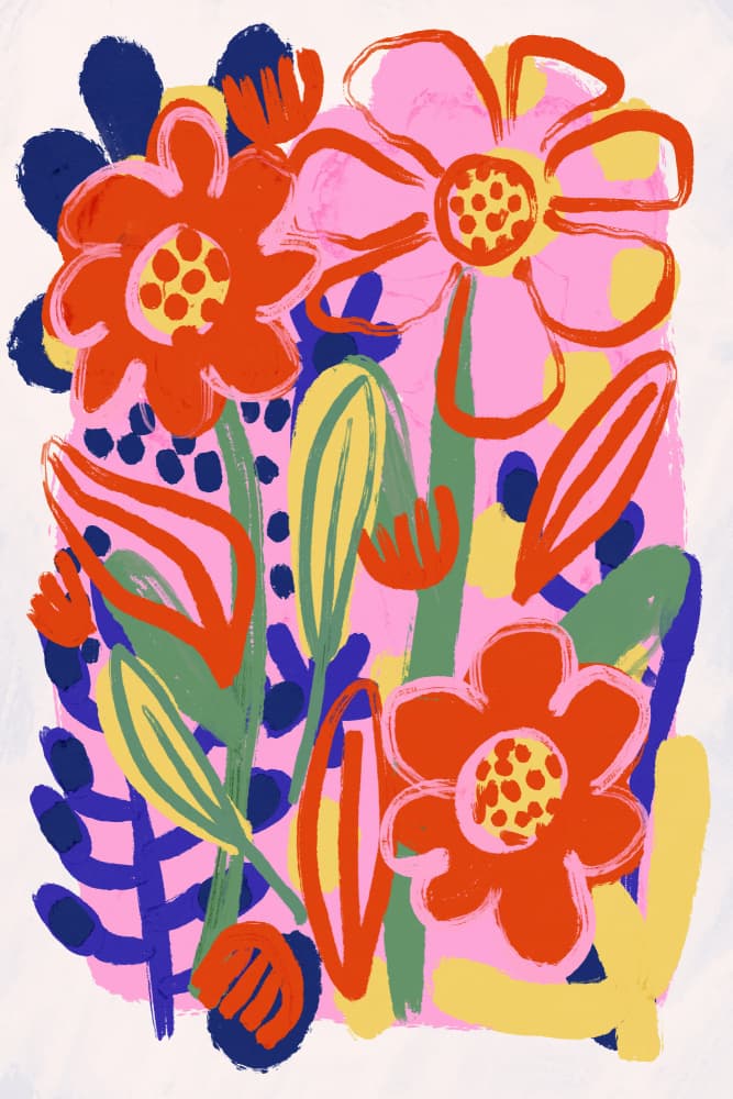 Floral Joyburst by Treechild — canvas wall art