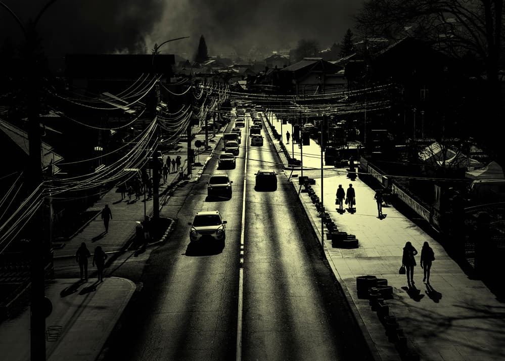 Street Light Shadows by Elena Raceala — canvas wall art