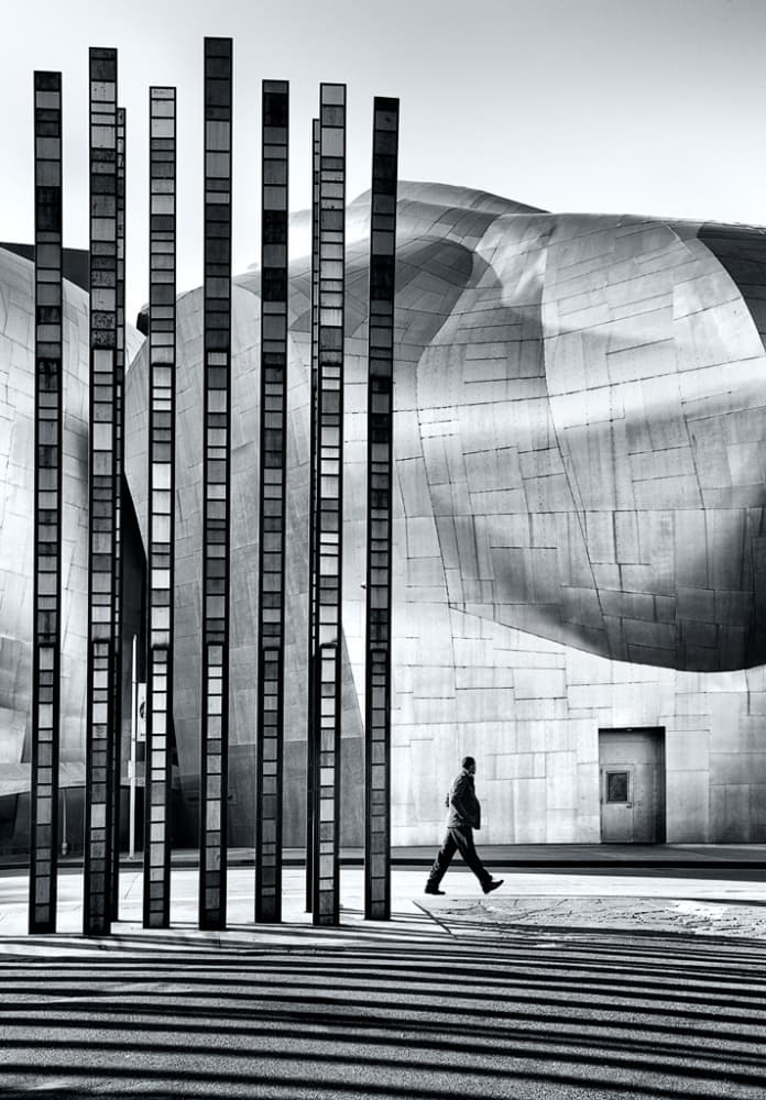 Man Walking Modern Architecture by Izidor Gasperlin — canvas wall art