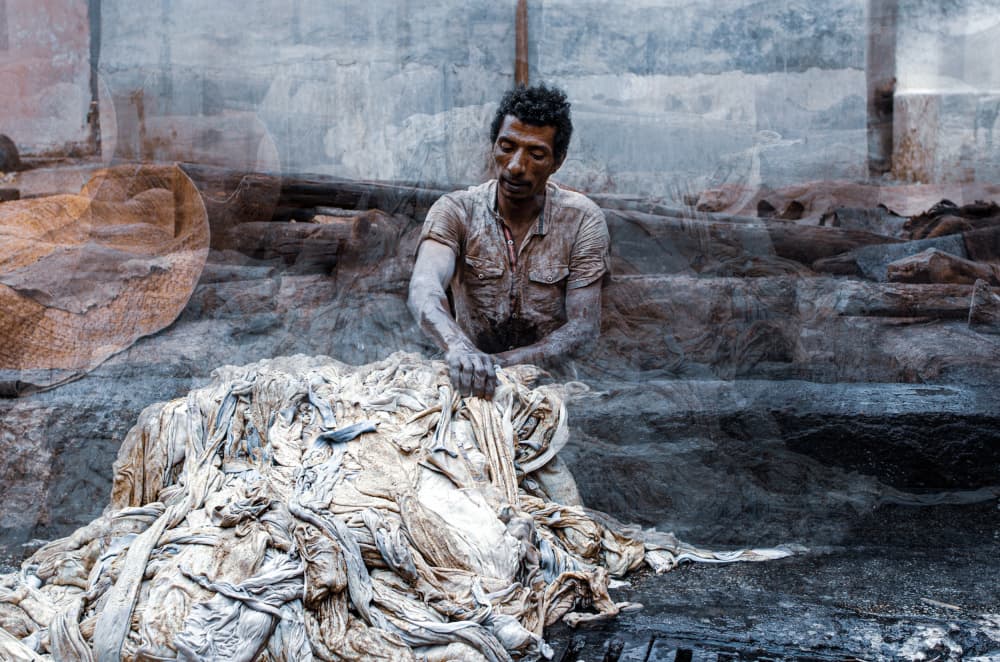 Tannery Worker by Silvia Guillet — canvas wall art