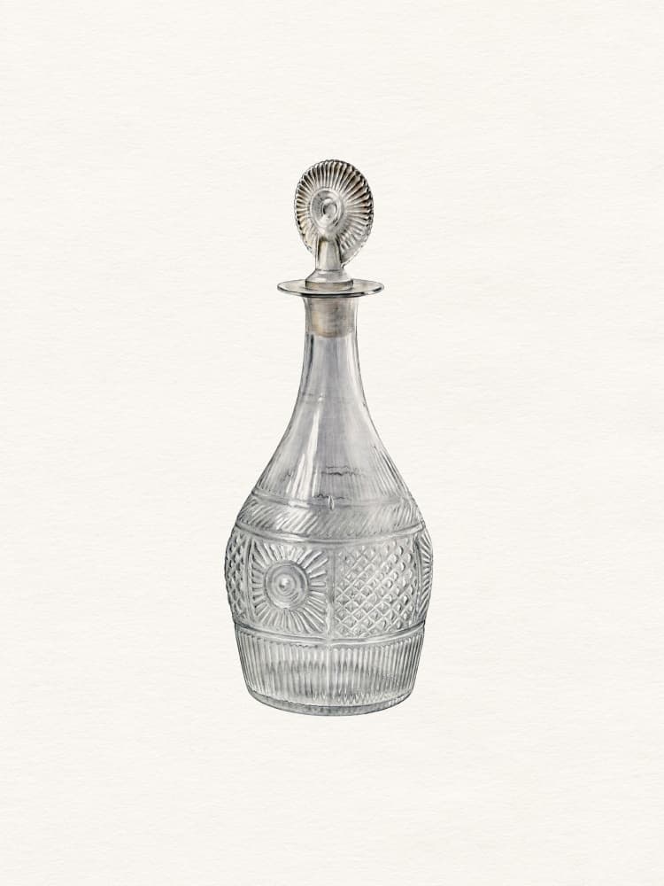 Vintage Crystal Decanter by Wild Violets — canvas wall art