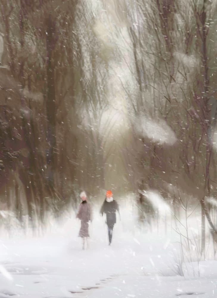 Dreamy Winter Walk by Weiwei — canvas wall art