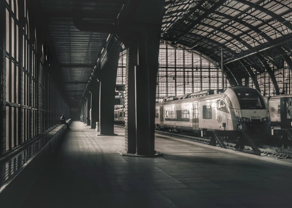 Moody Station Platform by Frank Bruynseraede — canvas wall art