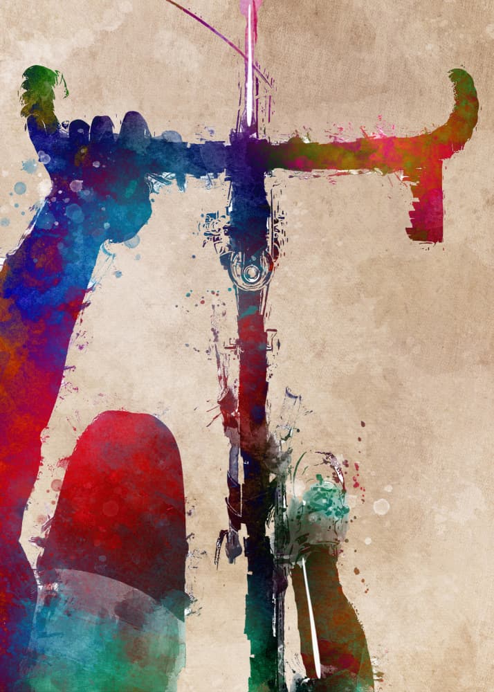 Vibrant Cycling Art by Justyna Jaszke — canvas wall art