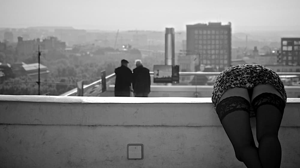 Rooftop City Contrast by Alejandro Marcos — canvas wall art