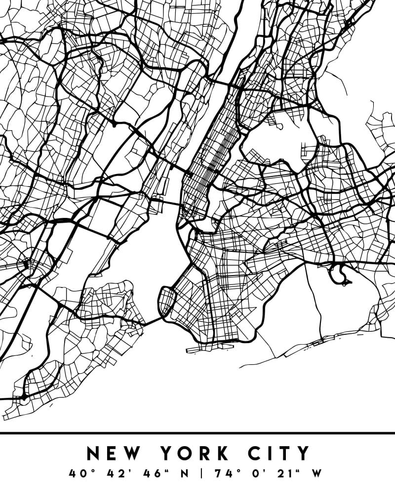 New York City Map by Emiliano Deificus — canvas wall art