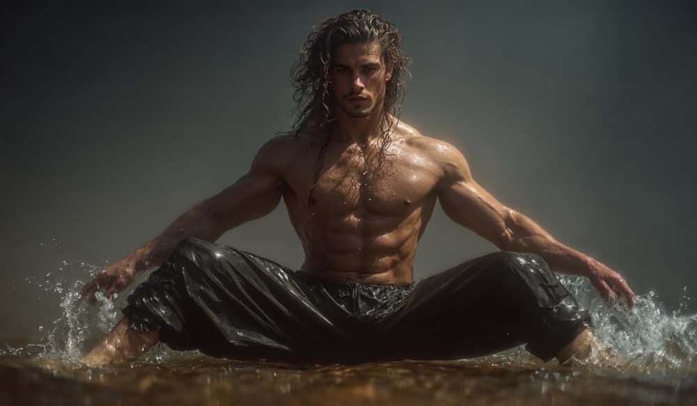 Water Warrior Pose by DDiArte — canvas wall art
