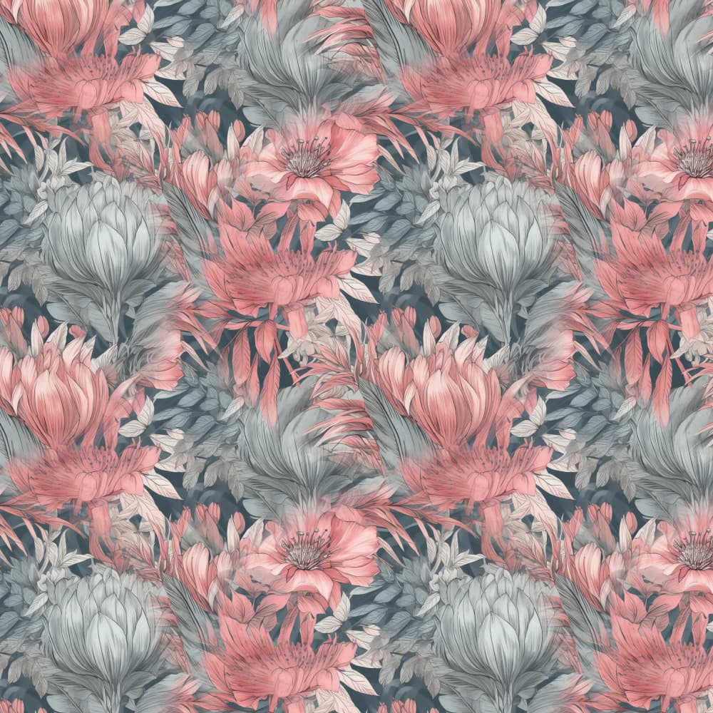 Blush and Blue Botanicals by Justyna Jaszke — canvas wall art