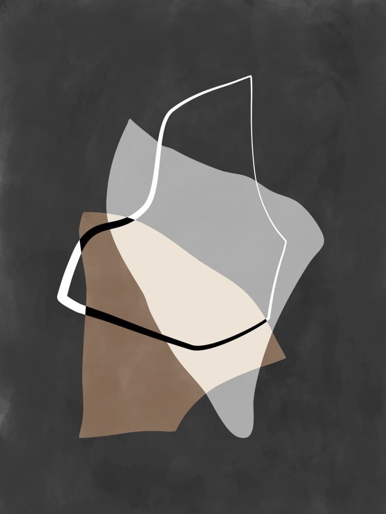 Flowing Neutral Shapes by Elena Ristova — canvas wall art