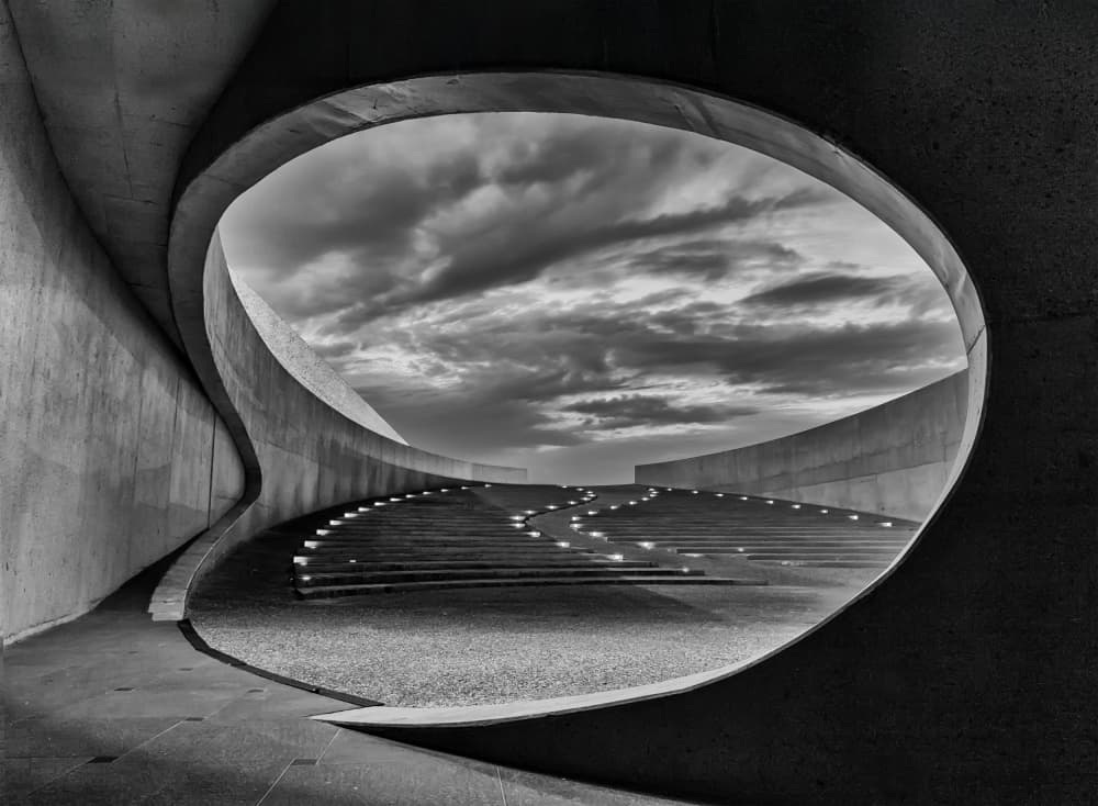 Spiral Concrete Steps by Liliane Lathouwers — canvas wall art