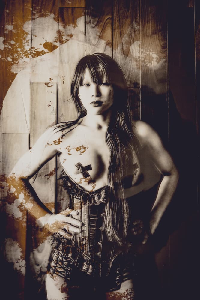 Enigmatic Corset Figure by Kurosaki Sangan — canvas wall art