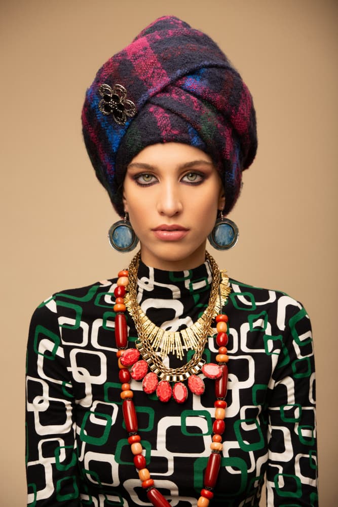 Elegant Turban Portrait by Anderson Diaz — canvas wall art