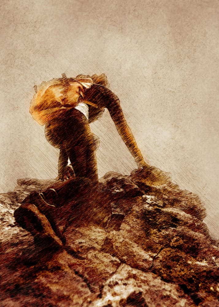 Determined Mountain Climber by Justyna Jaszke — canvas wall art
