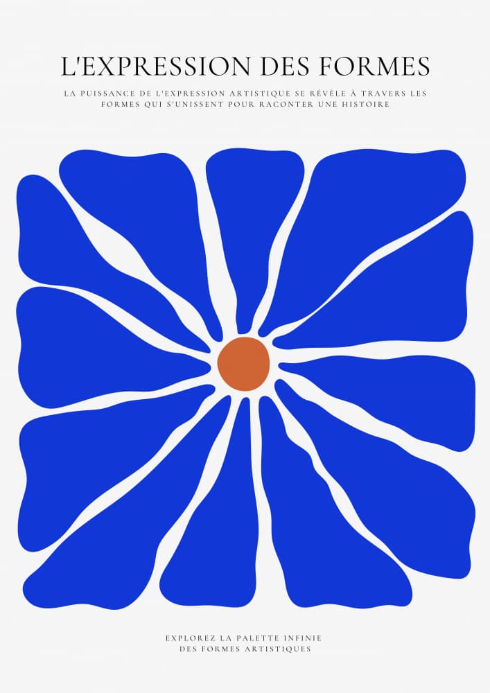 Blue Abstract Flower by RS LAB STUDIO — canvas wall art