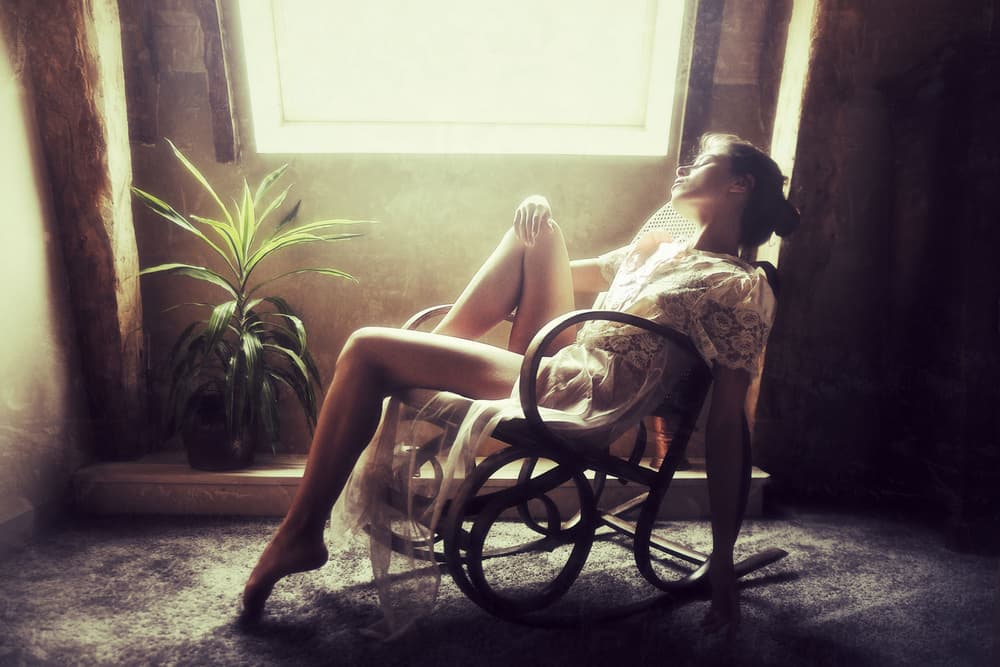 Serene Woman Window Light by kenp — canvas wall art