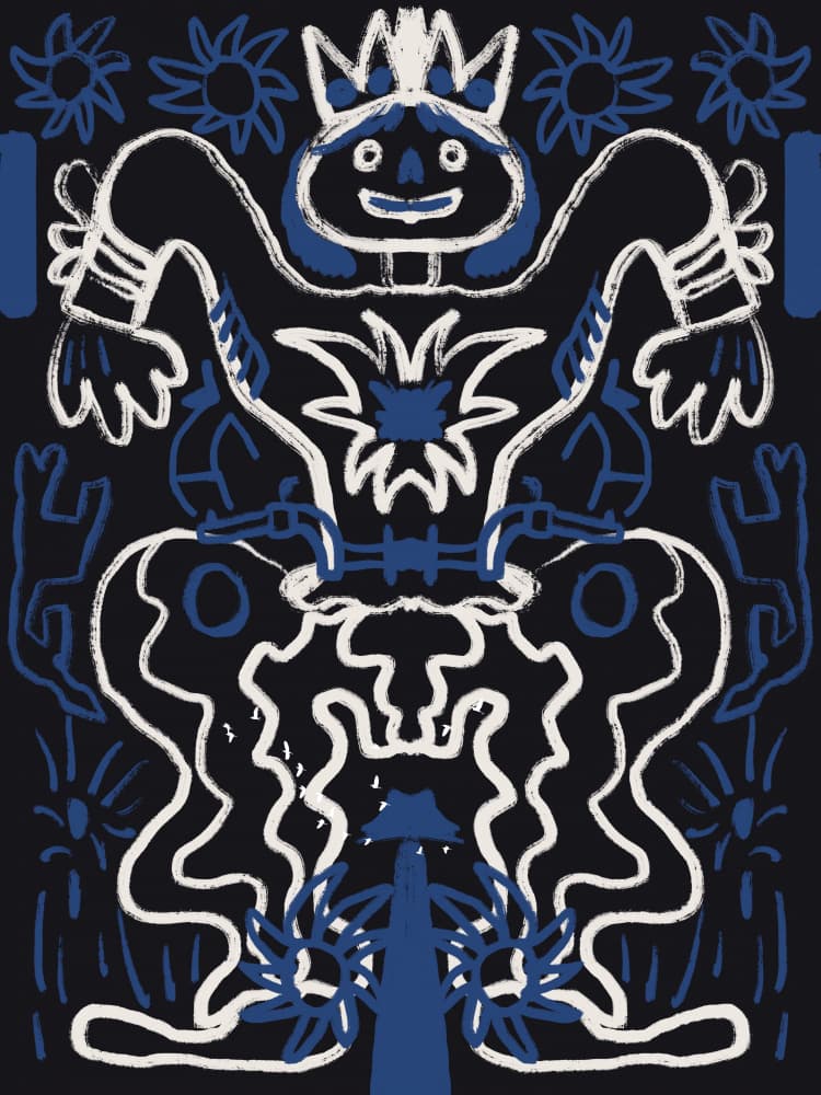 Crowned Tribal Spirit by Little Dean — canvas wall art