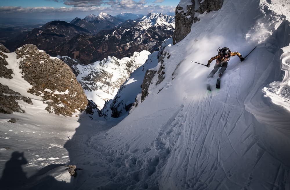 Extreme Alpine Skiing by Sandi Bertoncelj — canvas wall art