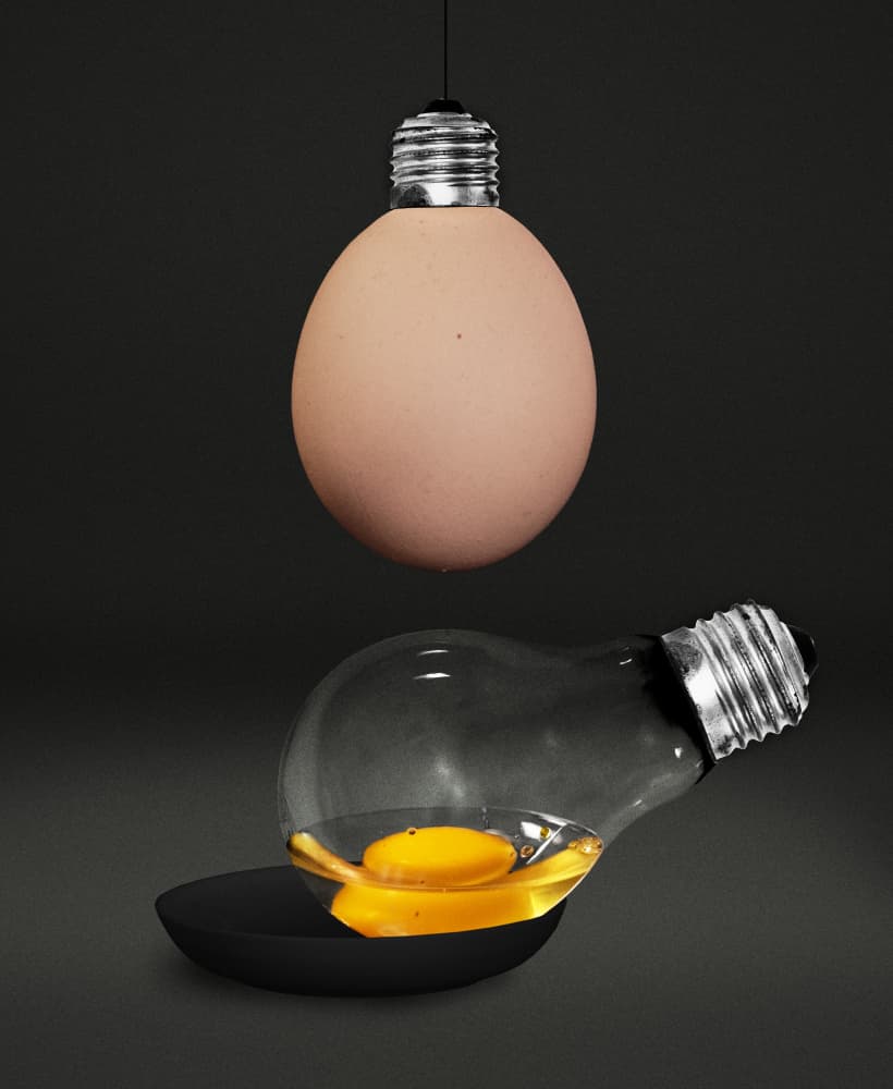 Egg Lightbulb Idea by Biao Huang — canvas wall art