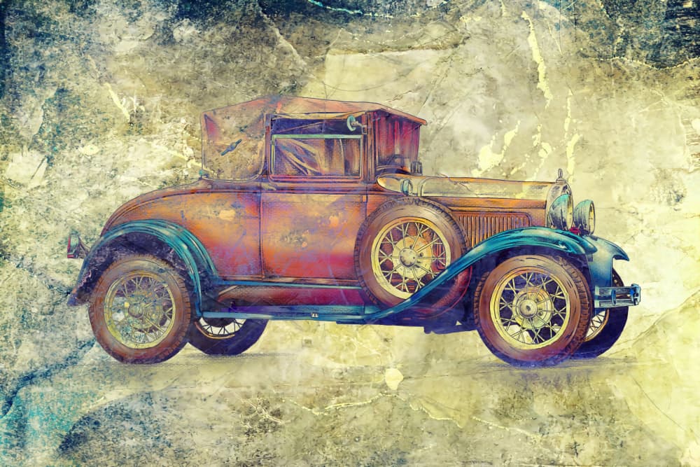 Rusty Vintage Car by Rafal Kulik — canvas wall art