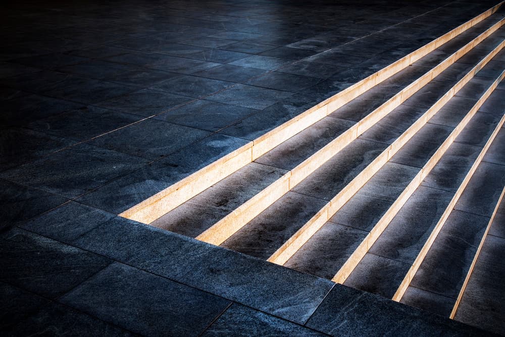 Glowing Modern Steps by Linda Wride — canvas wall art