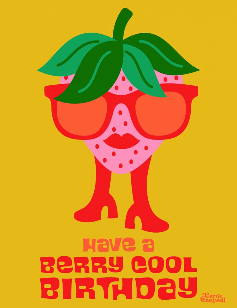 Birthday Berry by Carrie Cantwell — canvas wall art