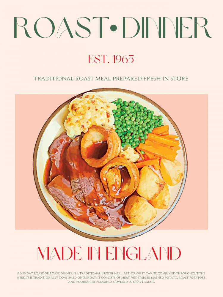 Classic British Roast by Nazma Khokhar — canvas wall art