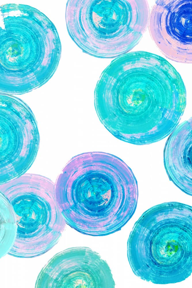 Vibrant Swirl Circles by cartissi — canvas wall art