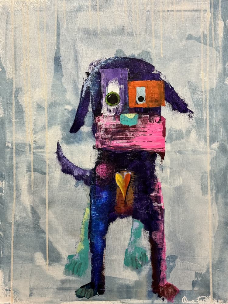 Colorful Abstract Dog by Owe Emfestav — canvas wall art