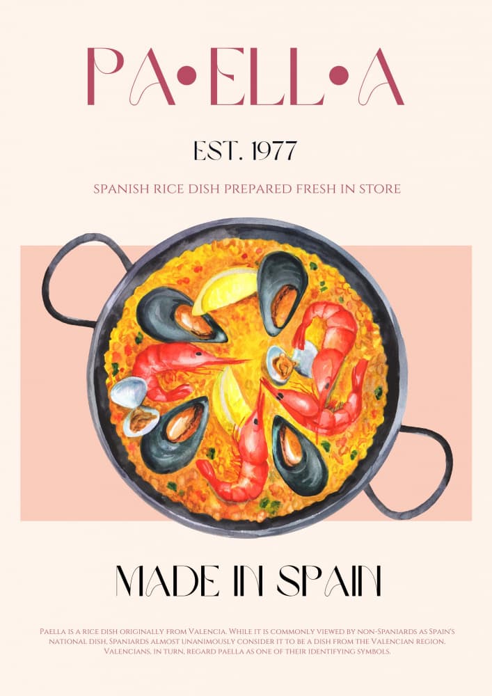 Spanish Seafood Paella by Nazma Khokhar — canvas wall art