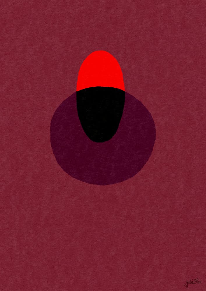 Abstract Red Oval by Julie Olivi — canvas wall art
