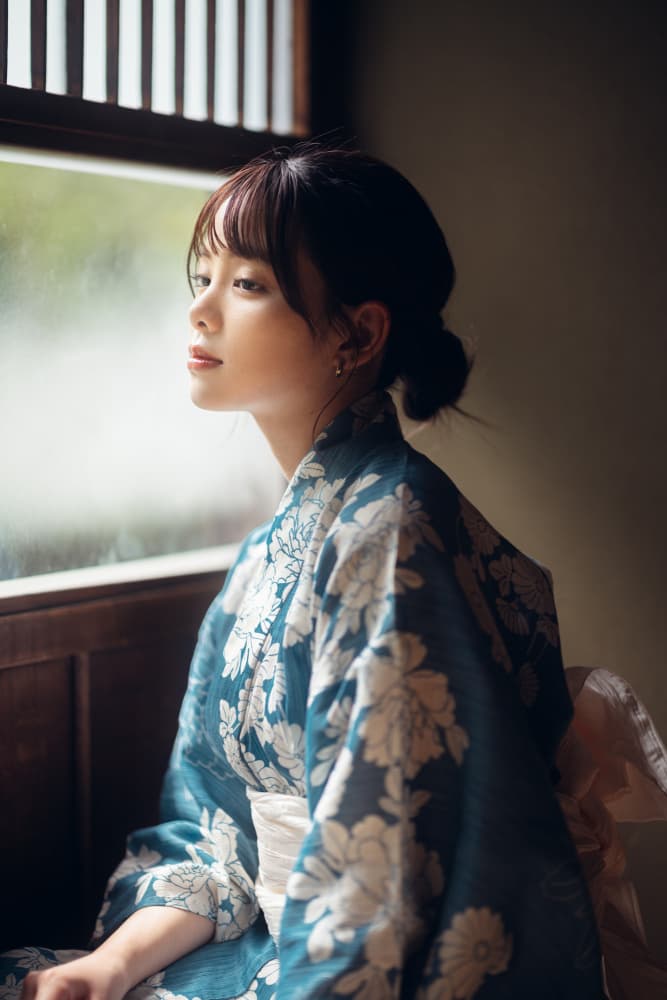 Serene Yukata Woman by Yuzo Fujii — canvas wall art