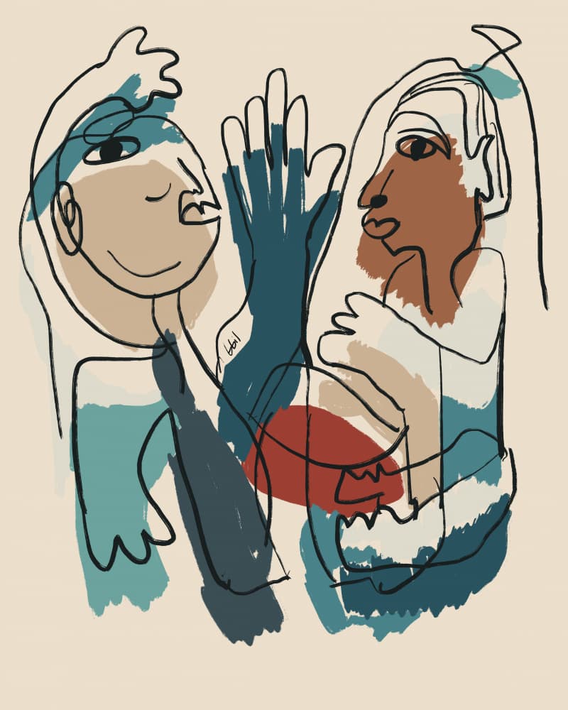Abstract Human Connection by GIovanna Gil Alves — canvas wall art